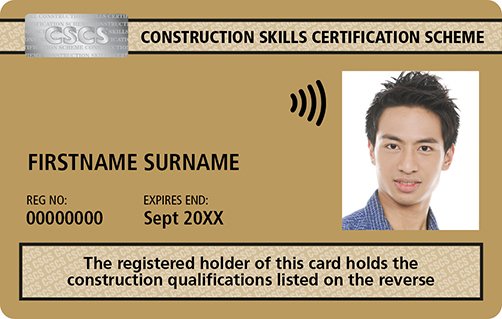 Specialist golden CSCS card