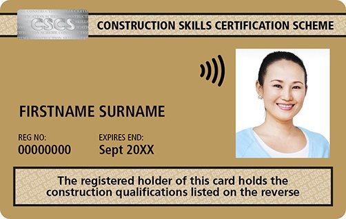 Supervisor golden CSCS card