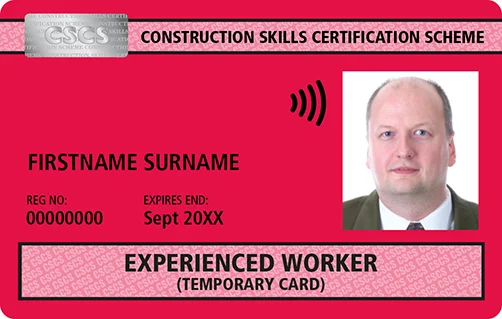 Apply Red Experienced Worker CSCS Card, CSCS Red Experienced Worker Card