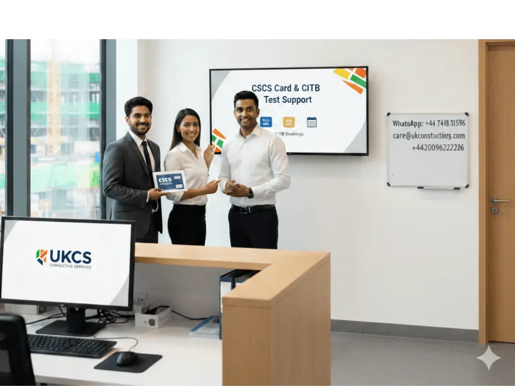 Expert CSCS Card and CITB Test Support team at UKCS Consulting Services office